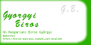gyorgyi biros business card