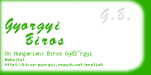 gyorgyi biros business card